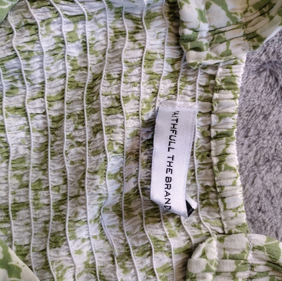 FAITHEULL THE BRAND Lou Lou Mini Dress Green Floral Flirty Button Up Smocked 4 - Picture 7 of 12